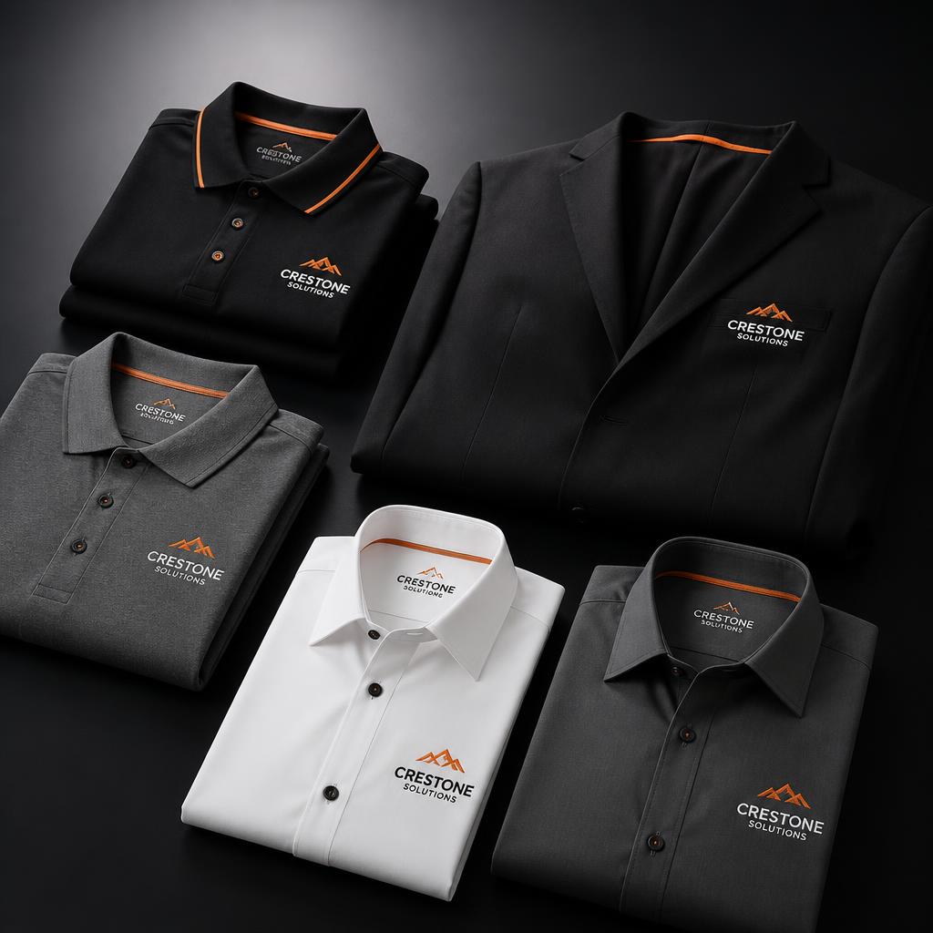 Uniformes corporativos con polos, camisas y jackets bordados